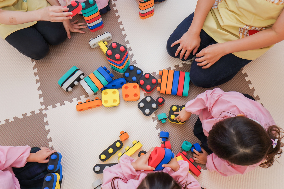 Children playing at nursery school
